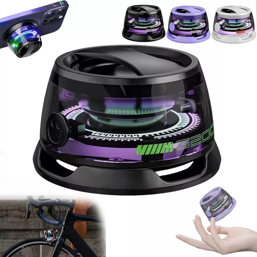 VIKEFON G200 Mini Bluetooth Speaker Portable Wireless with LED Lights & Magnetic Base 5W Power BT 5.3 Waterproof Travel Camping Audio Black