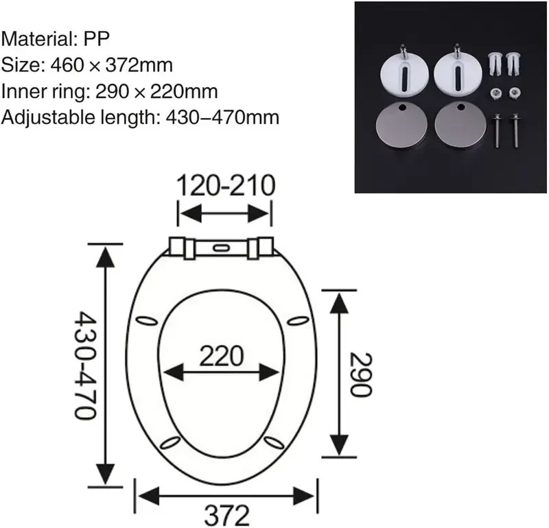 Quick Release Toilet Seat - with Soft Close Mechanism & Removable Hinges for Easy Cleaning - Universal Bathroom