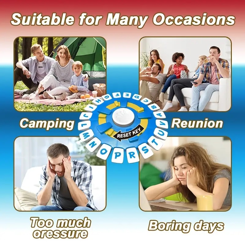 Crazy Alphabet Word Game – Fast-Paced Family Board Game | Fun Educational Puzzle Game for Kids & Adults | Deluxe Edition (Batteries Not Included)