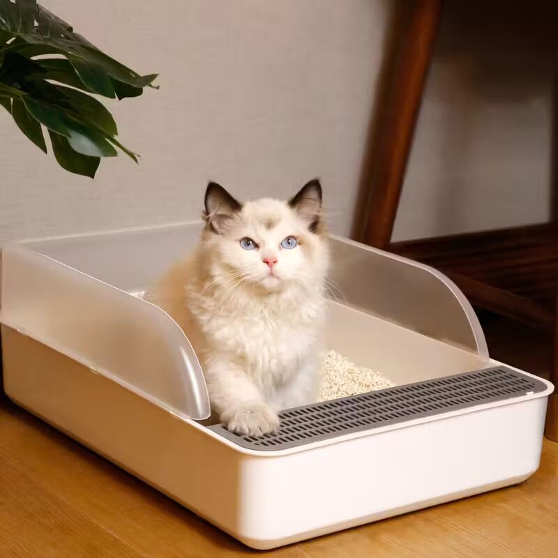 Extra Large Open Cat Litter Tray High Sided Deep Jumbo Rim Pan Box Loo Toilet Cat Litter Tray Litter Box, High Sided Large Cat Litter Tray, Anti-Spillage, Easy to Clean Cat Litter Box with Litter Scoop, Open Top Kitten Litter Tray for Cats Rabbits