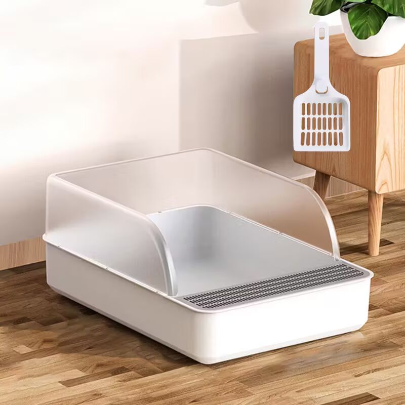 Extra Large Open Cat Litter Tray High Sided Deep Jumbo Rim Pan Box Loo Toilet Cat Litter Tray Litter Box, High Sided Large Cat Litter Tray, Anti-Spillage, Easy to Clean Cat Litter Box with Litter Scoop, Open Top Kitten Litter Tray for Cats Rabbits
