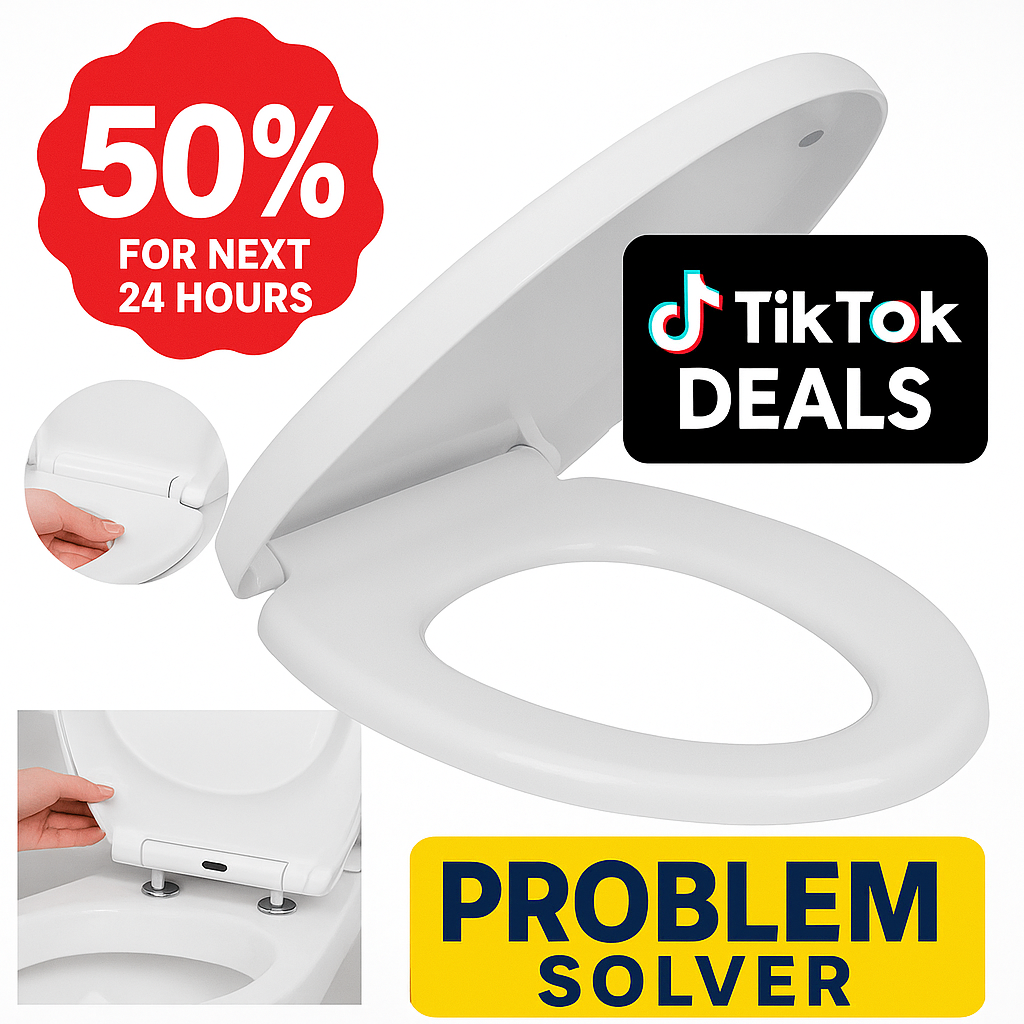 Quick Release Toilet Seat - with Soft Close Mechanism & Removable Hinges for Easy Cleaning - Universal Bathroom