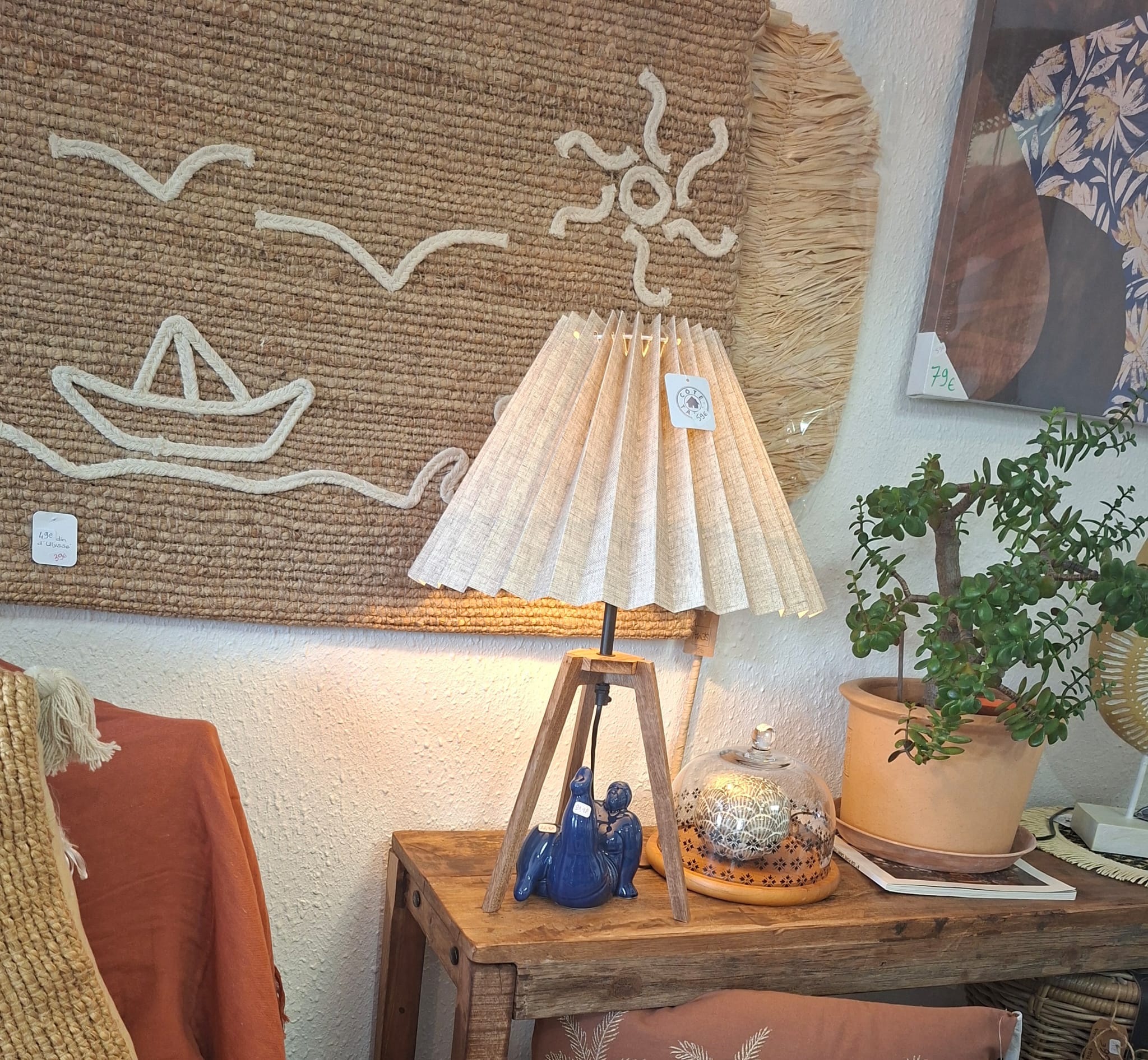 Lampe pied en bois fontelo naturel D41XH54cm