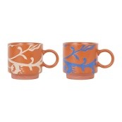 Tasses en céramique terracotta beige ou bleu (40cl)