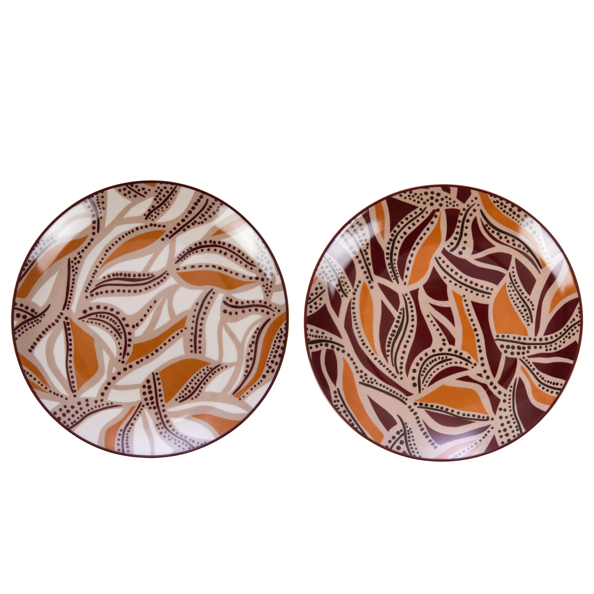 Coffret de 6 Assiettes dessert décoratives en fine porcelaine