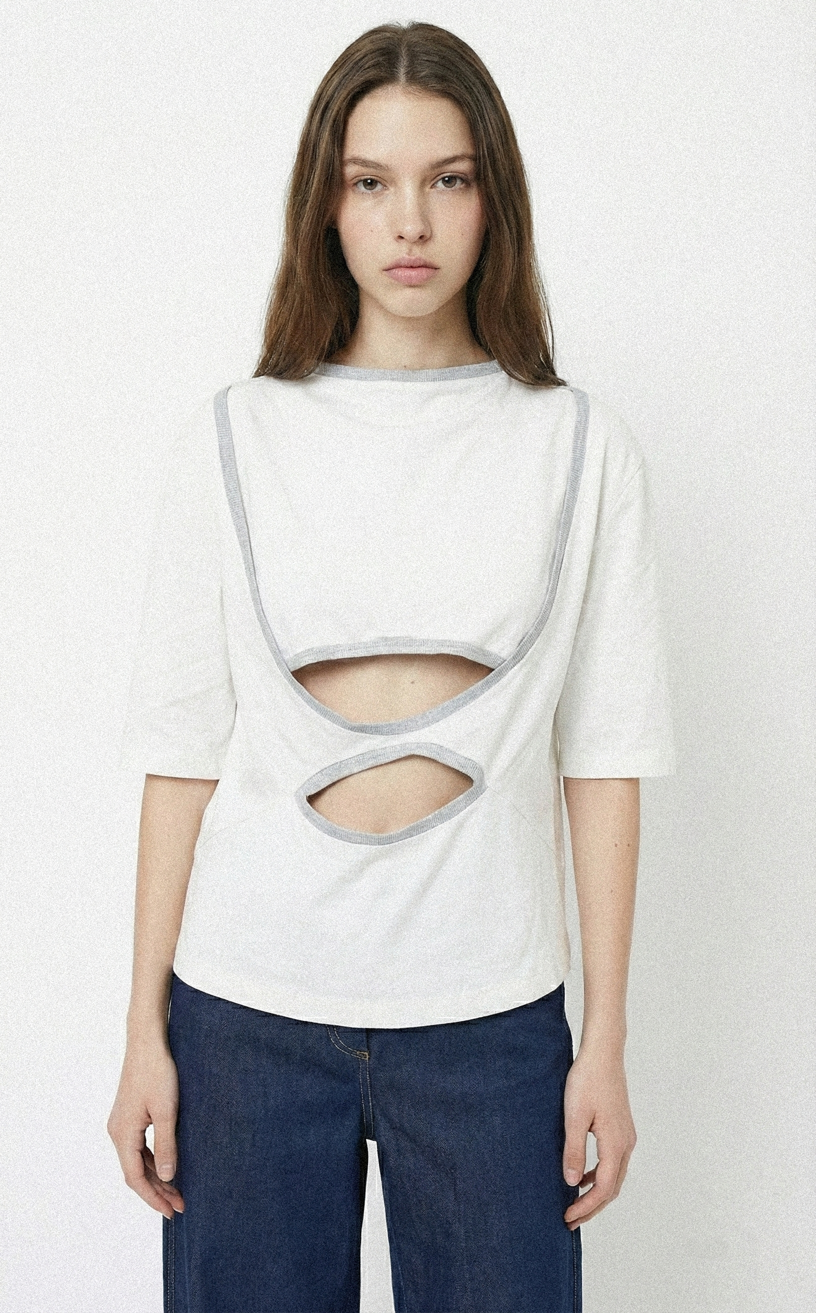 White Cut-Out Top