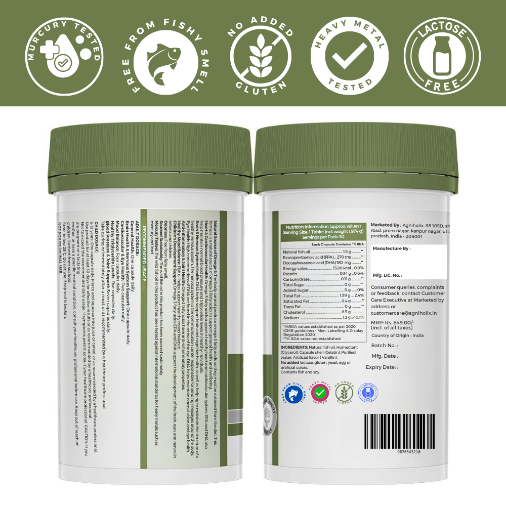 AgniHolix Wild Fish Oil Omega-3