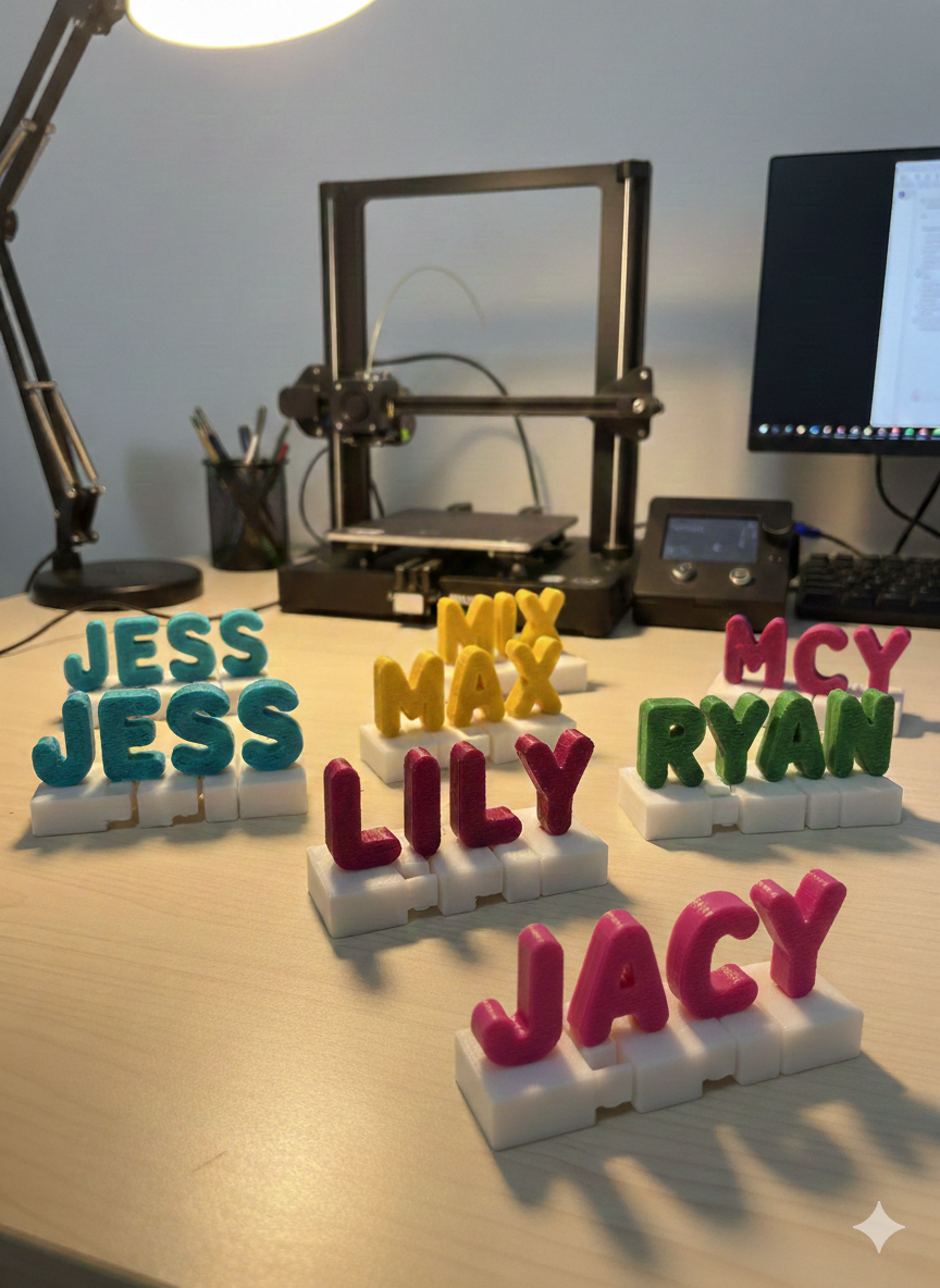 Personalisierte 3D-Namensschilder