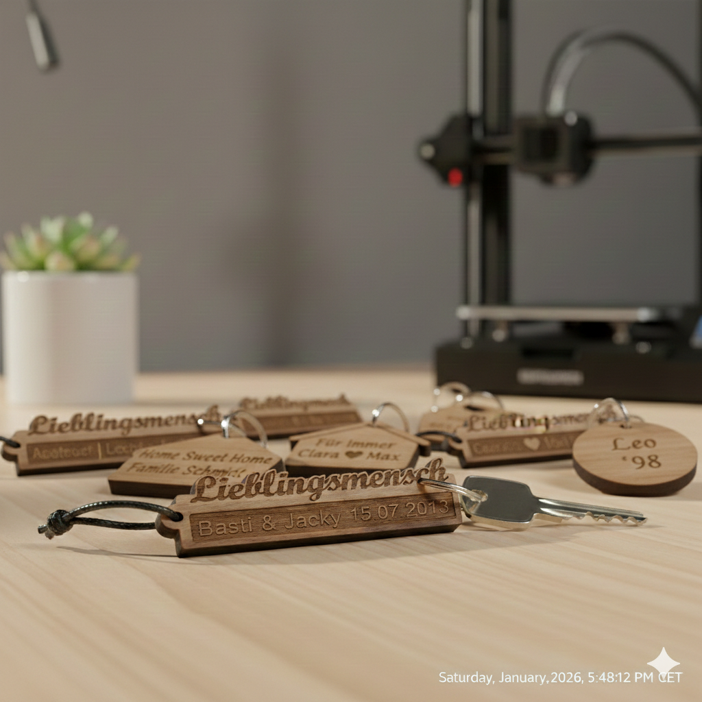 Holz-Schlüsselanhänger "Lieblingsmensch"