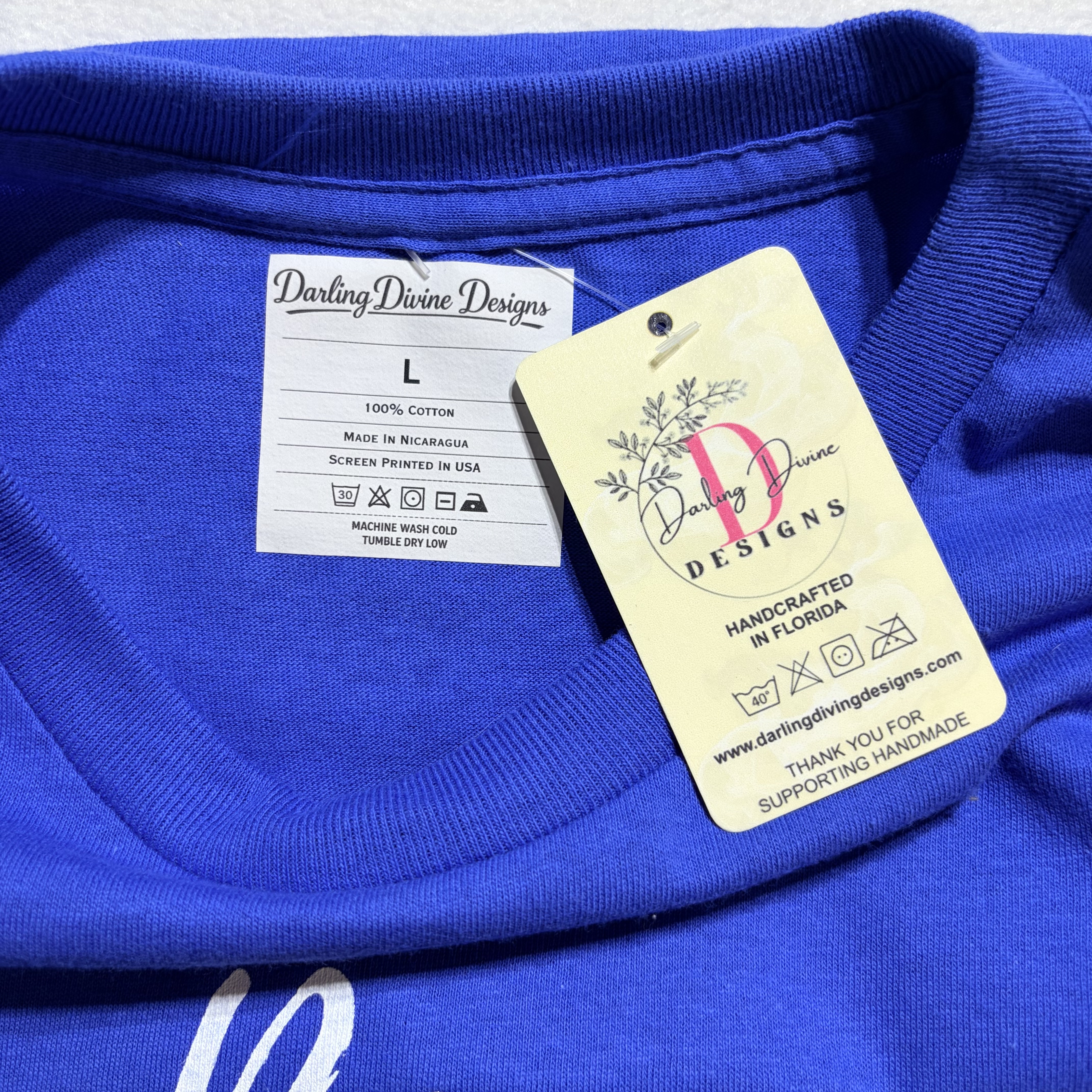 Royal Blue Bonus Dad Life Graphic Tee – Fist Bump Design – Unisex Large