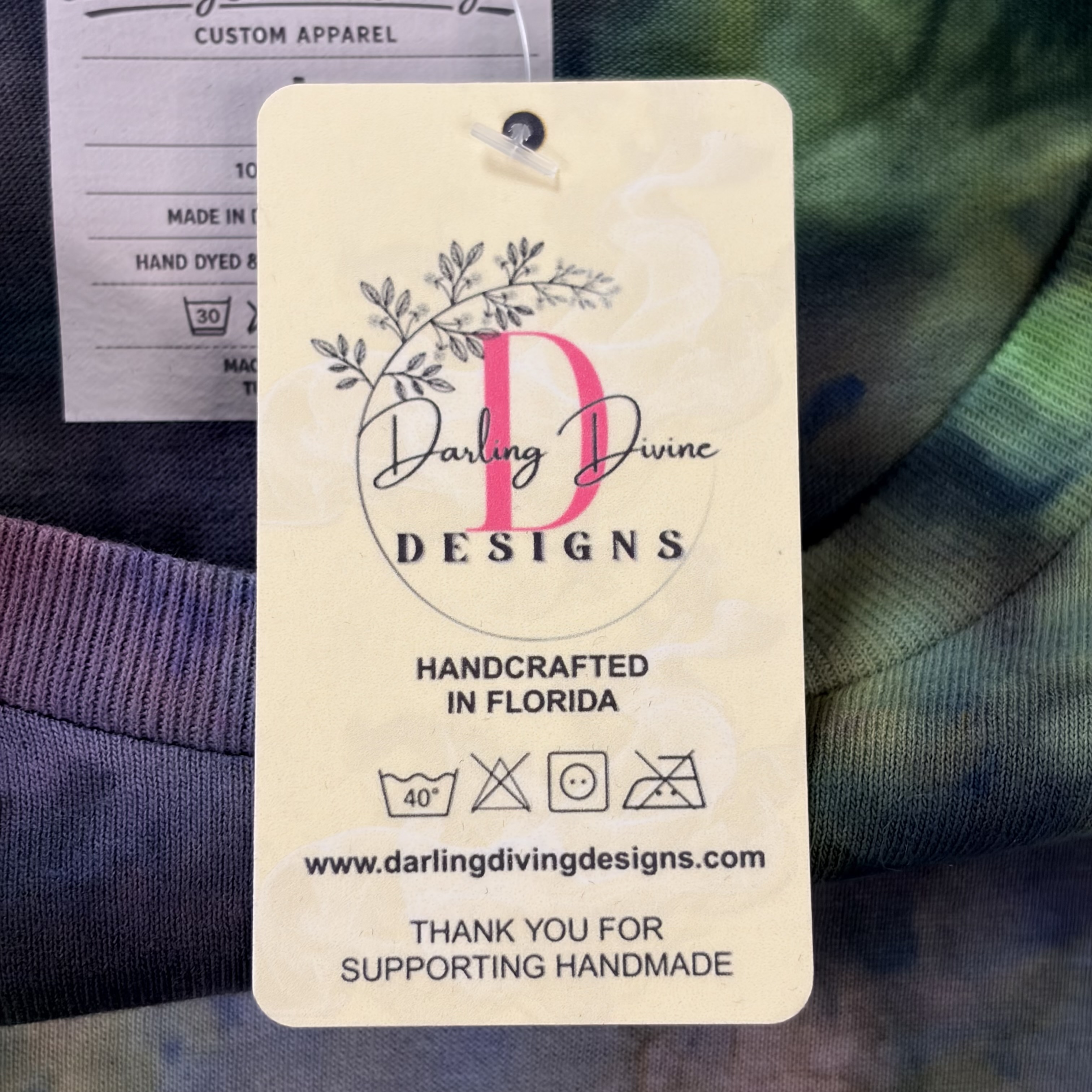 Multicolor Tie Dye T‑Shirt – Handmade Unique Pattern – Unisex Large
