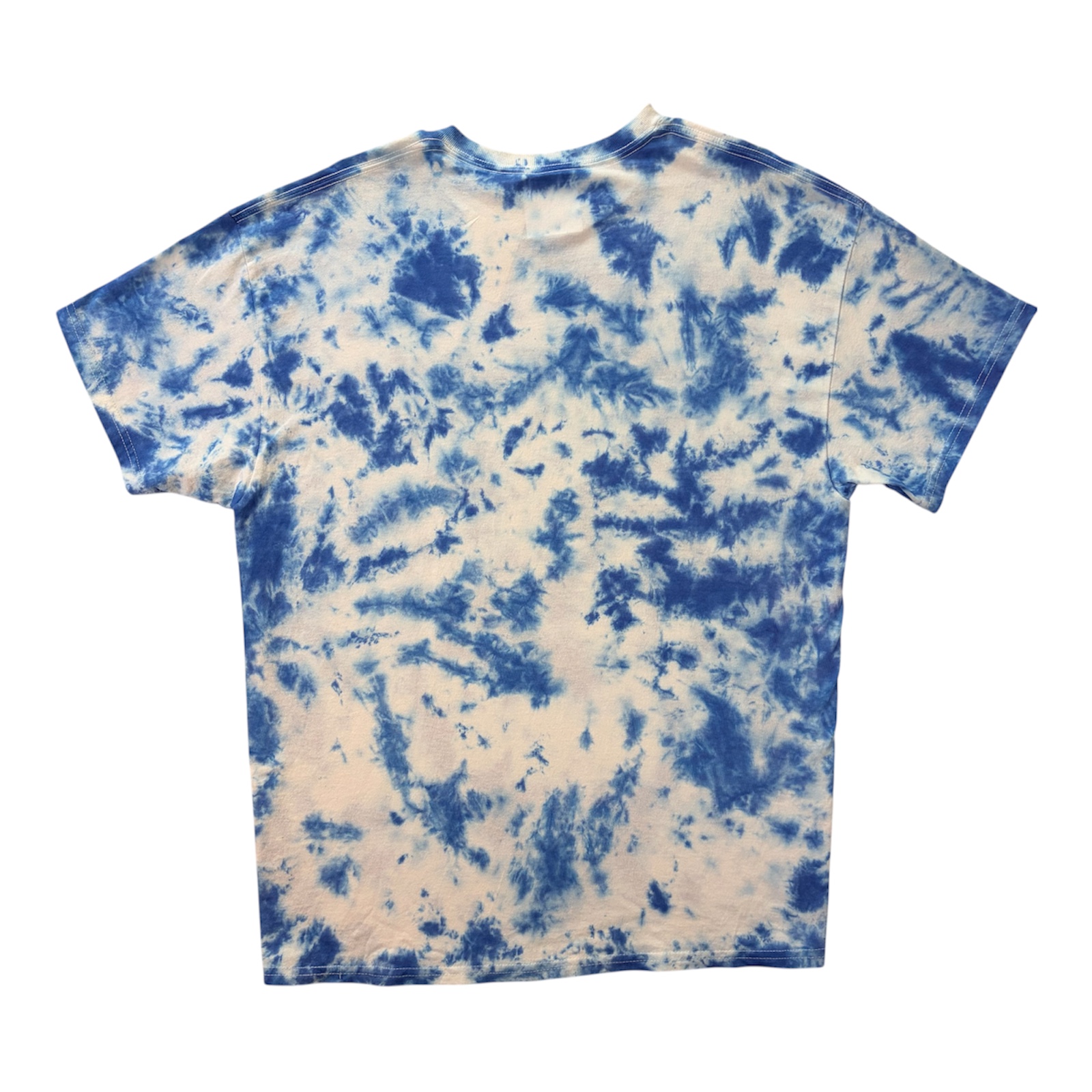 Blue Tie Dye T‑Shirt – Hand Dyed Unisex XL – Unique Pattern