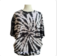 Black and White Spiral Tie-Dye Short Sleeve Tshirt Size XLarge