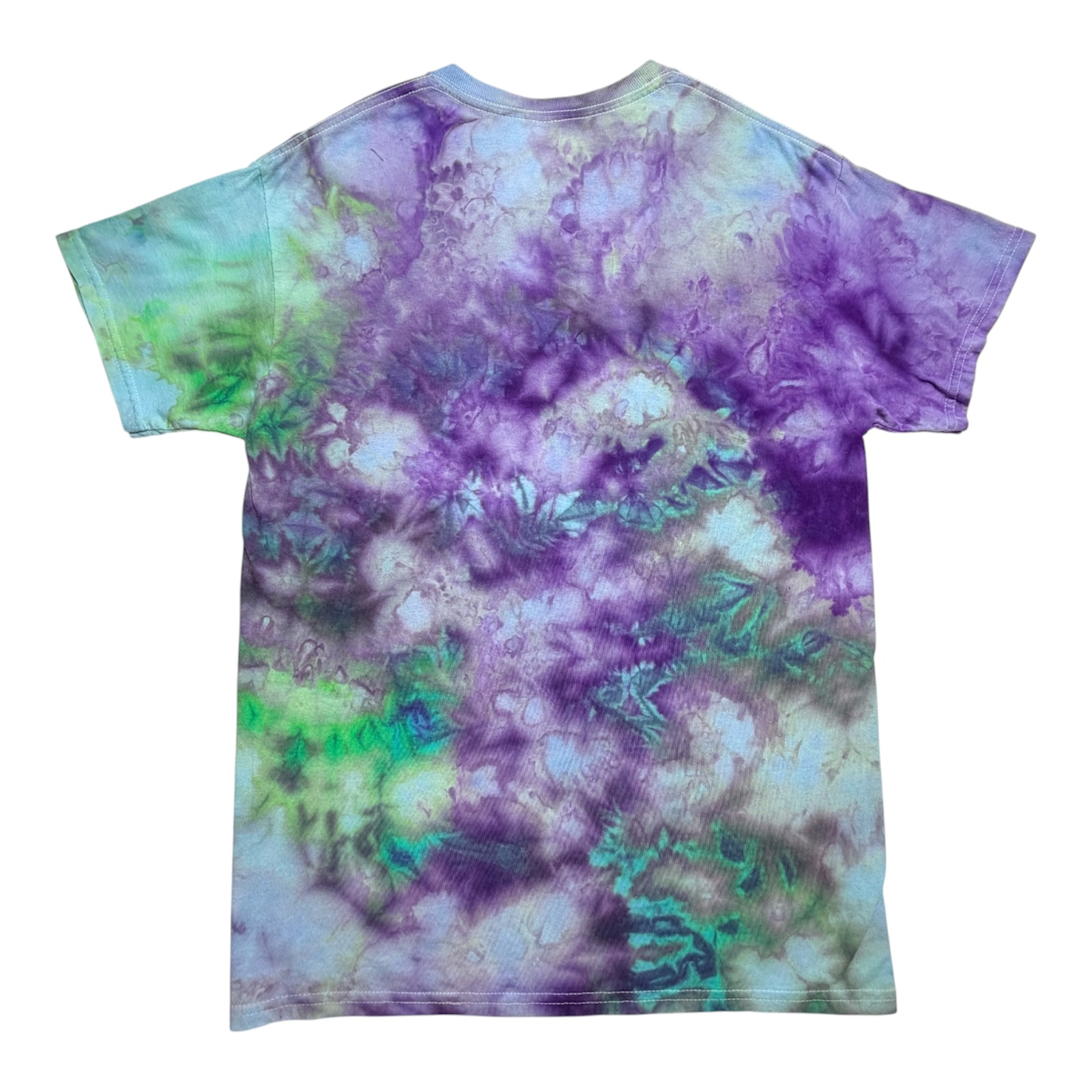 Purple/Blue/Green Tie Dye T‑Shirt – Hand Dyed – Unisex Medium