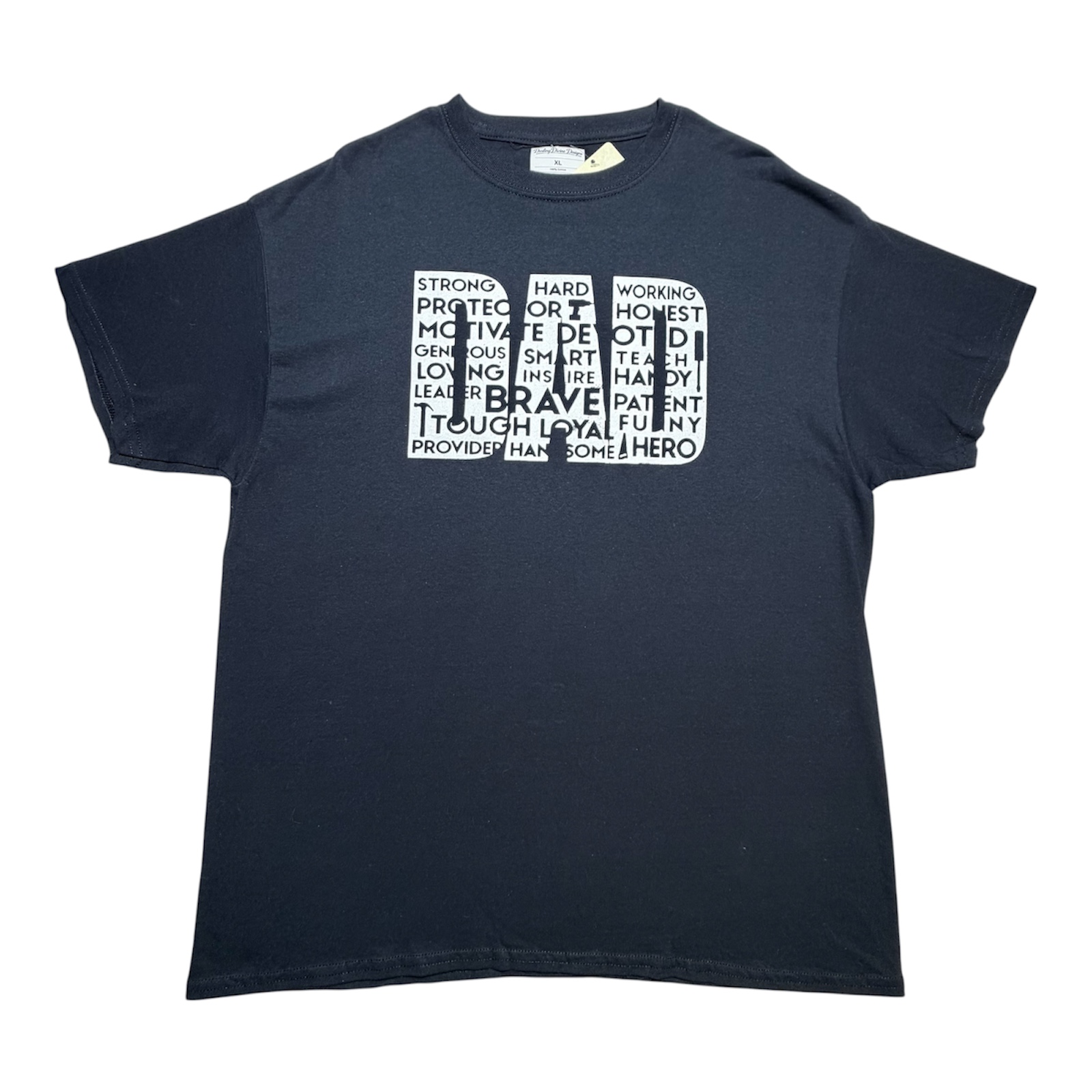 Black DAD Word Art Graphic Tee – Father’s Day Gift – Unisex XL