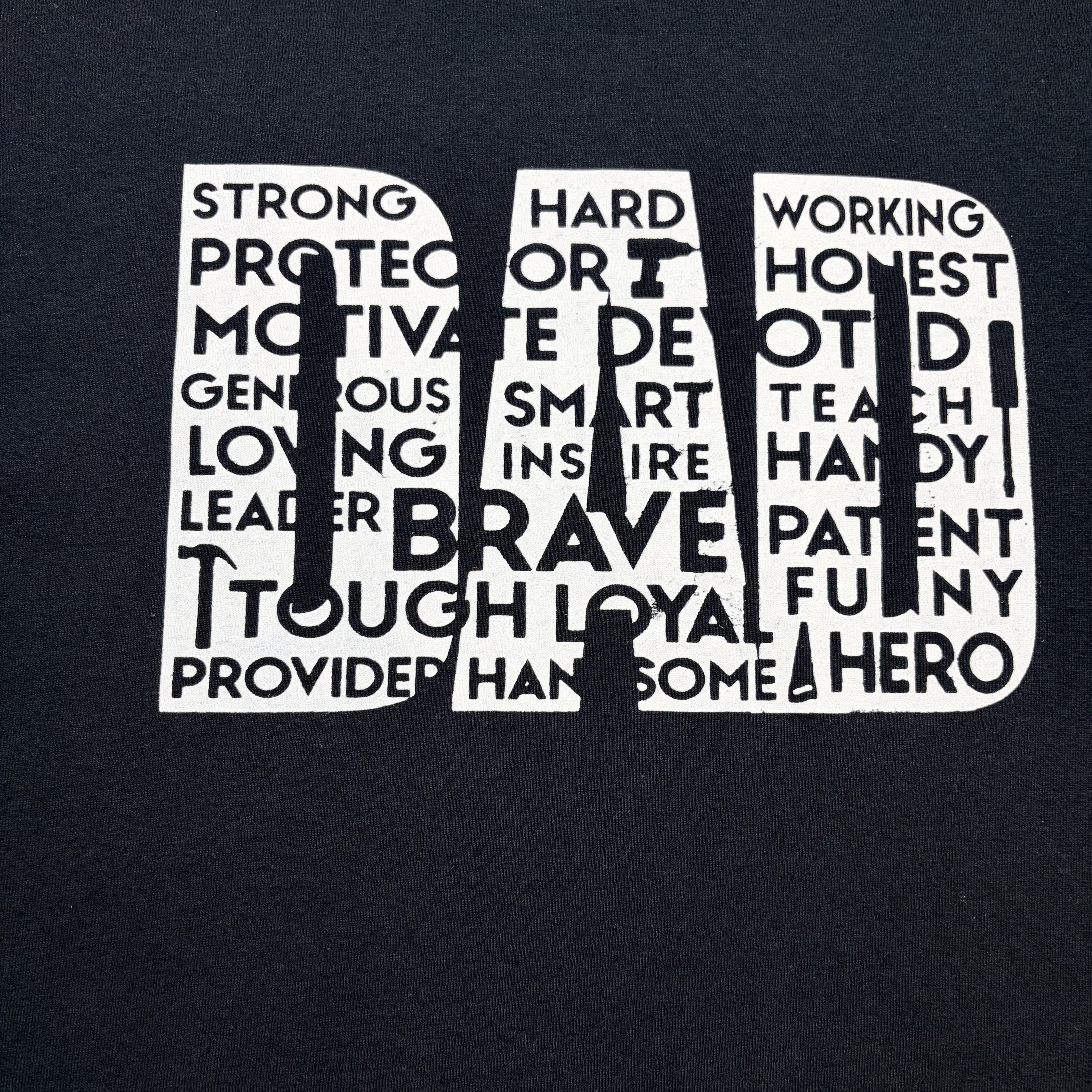 Black DAD Word Art Graphic Tee – Father’s Day Gift – Unisex XL
