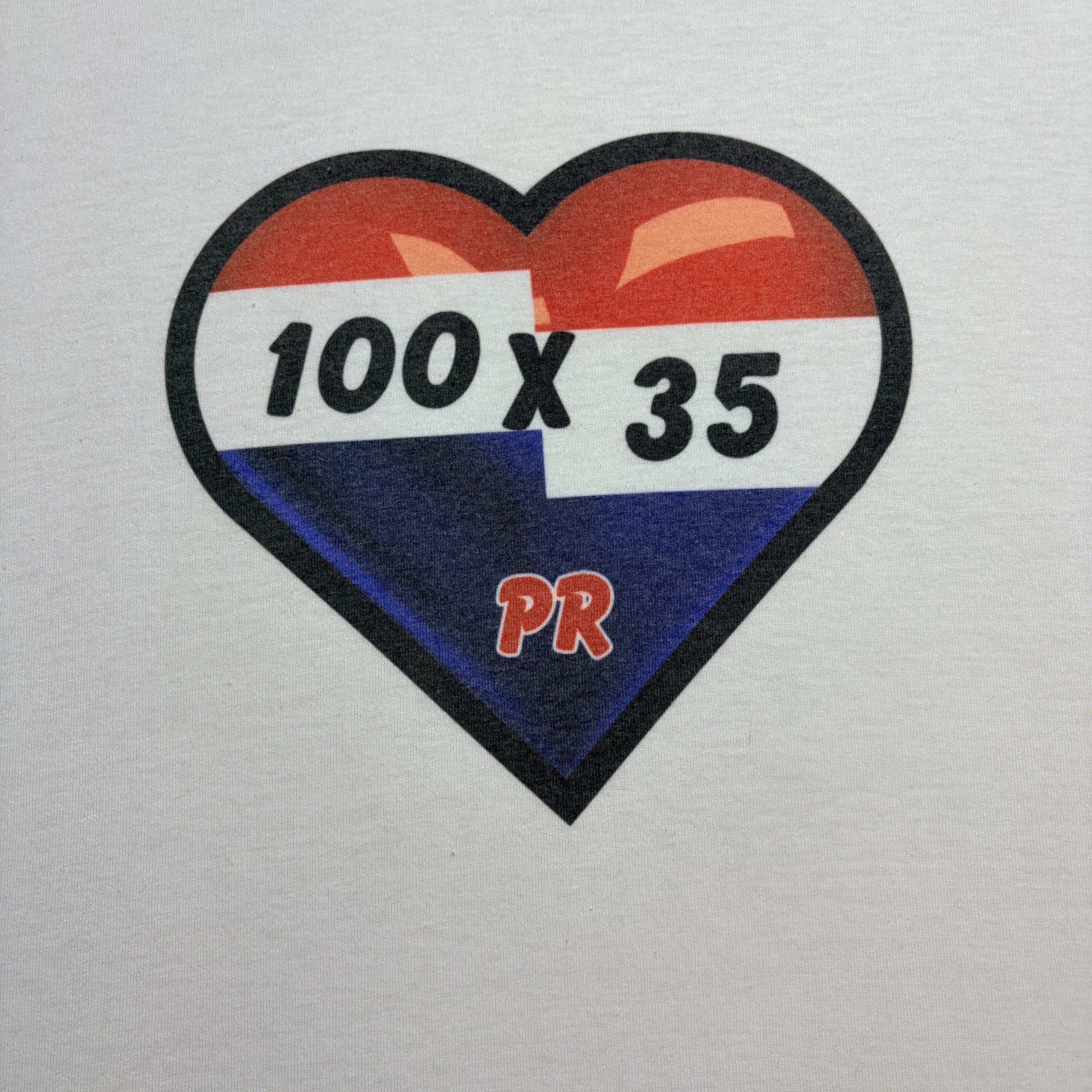 Puerto Rico Heart Flag Graphic T‑Shirt – Unisex XL – 100×35 PR Design