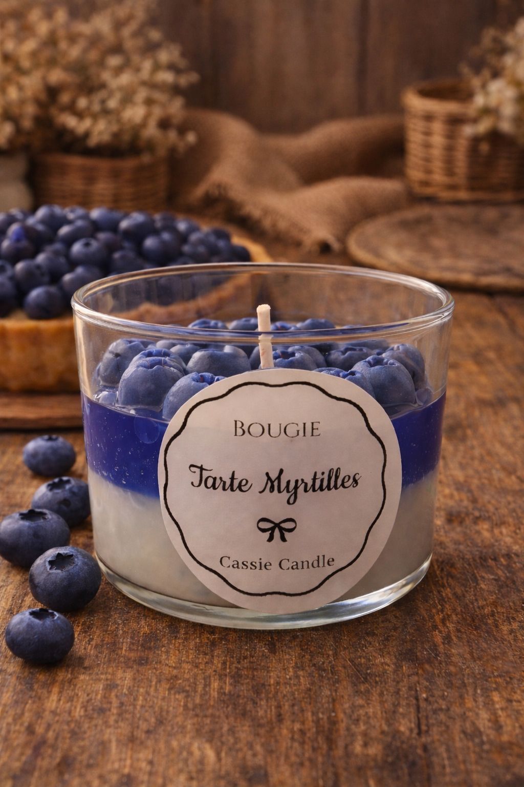 Bougie tarte à la myrtille