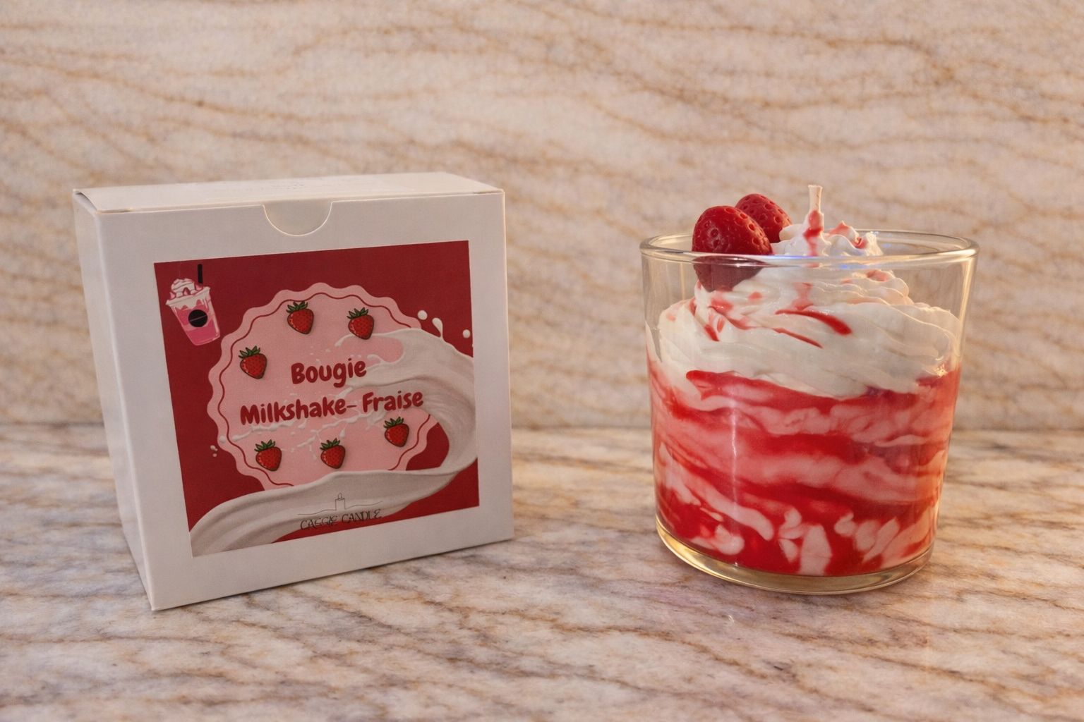 Bougie Milkshake Fraise 