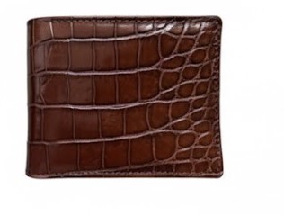 Premium Men's Brown Crocodile-Embossed Leather Wallet – Luxury Bifold Design