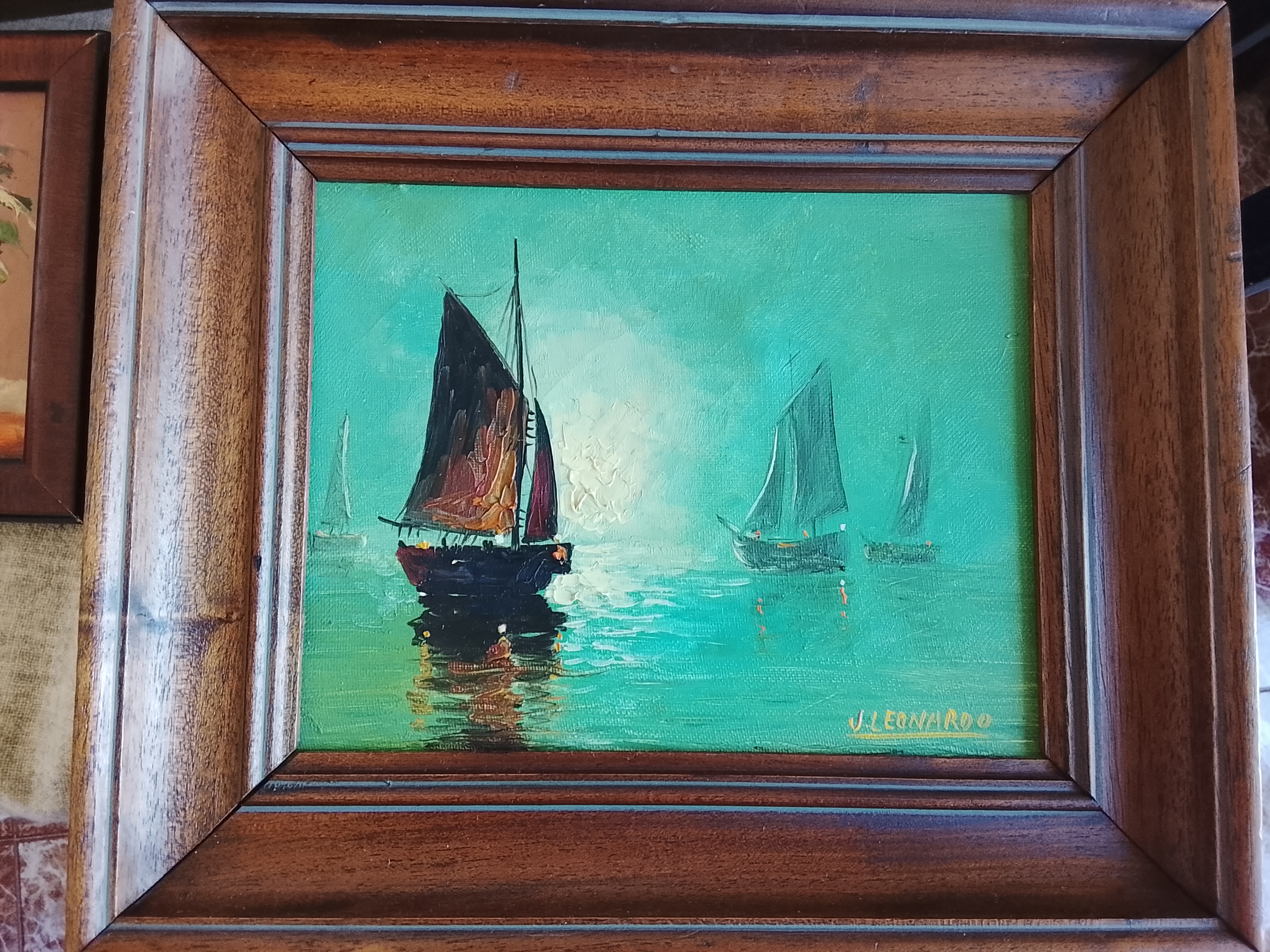 Pintura de barco al óleo