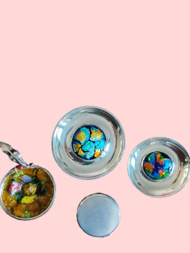 Platos decorativos de plata 9.25 con esmalte