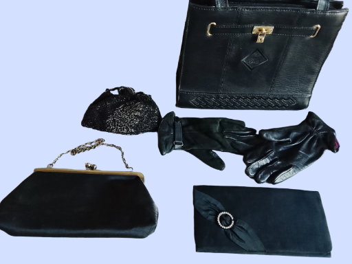 Bolso de cuero negro vintage