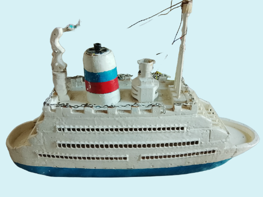 Barco decorativo solido de madera