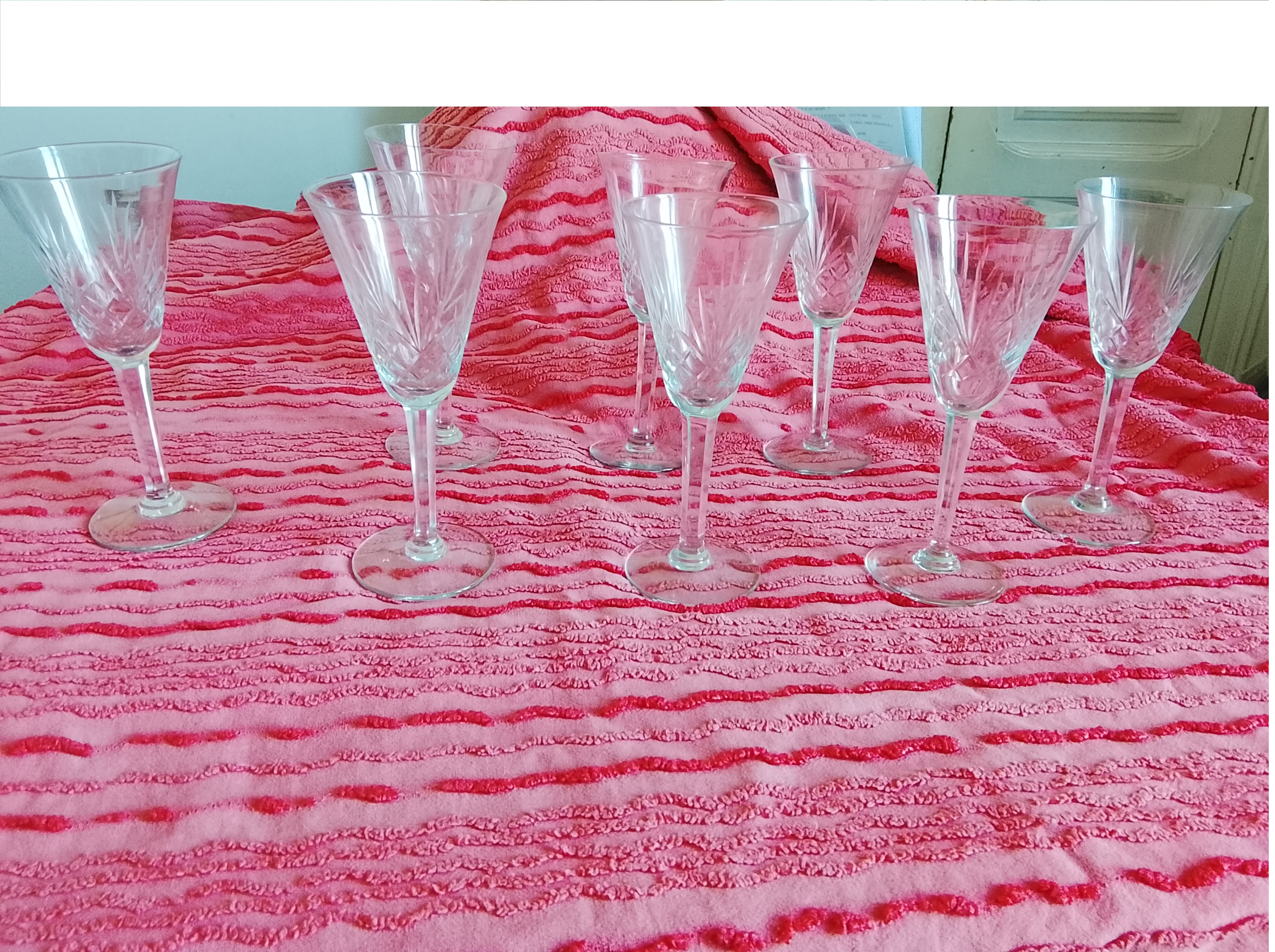 8 Copas de cristal tallado