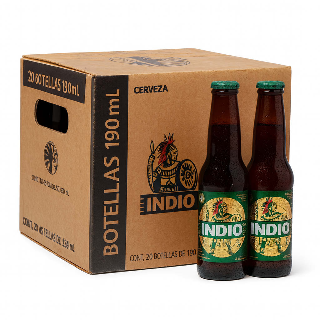 Carton Cerveza Indio Cuartito 190 mL