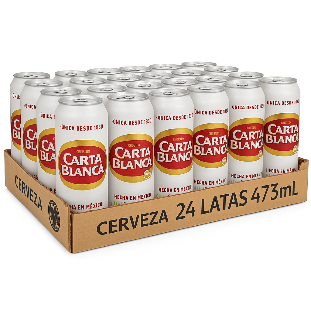 Charola Cerveza Carta Blanca Latón 473mL