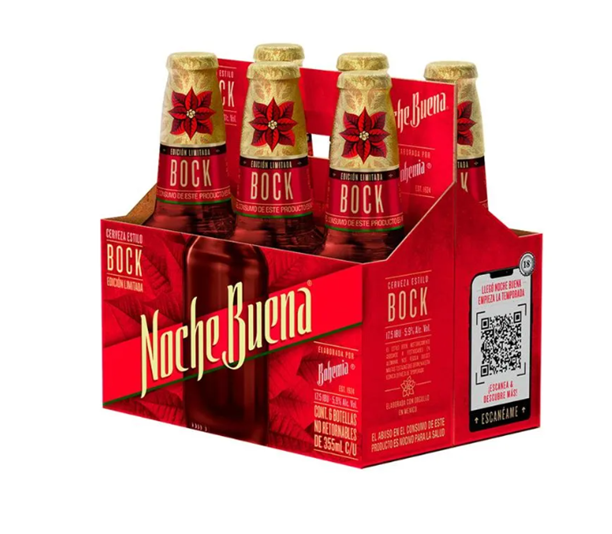 SIX de Cerveza Noche Buena de 355ml