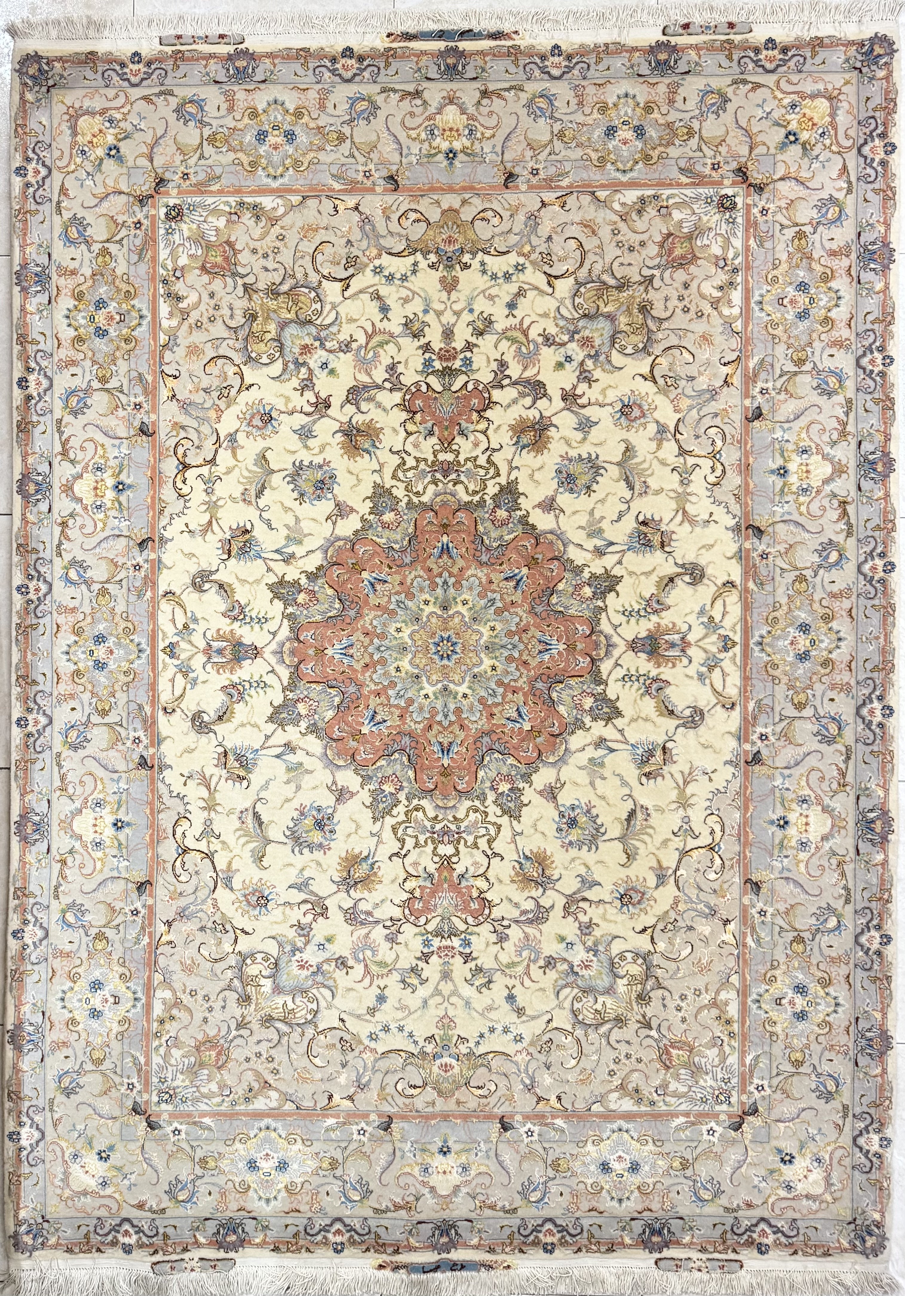 Tappeto Tabriz Trama Seta Fine 150×214 cm