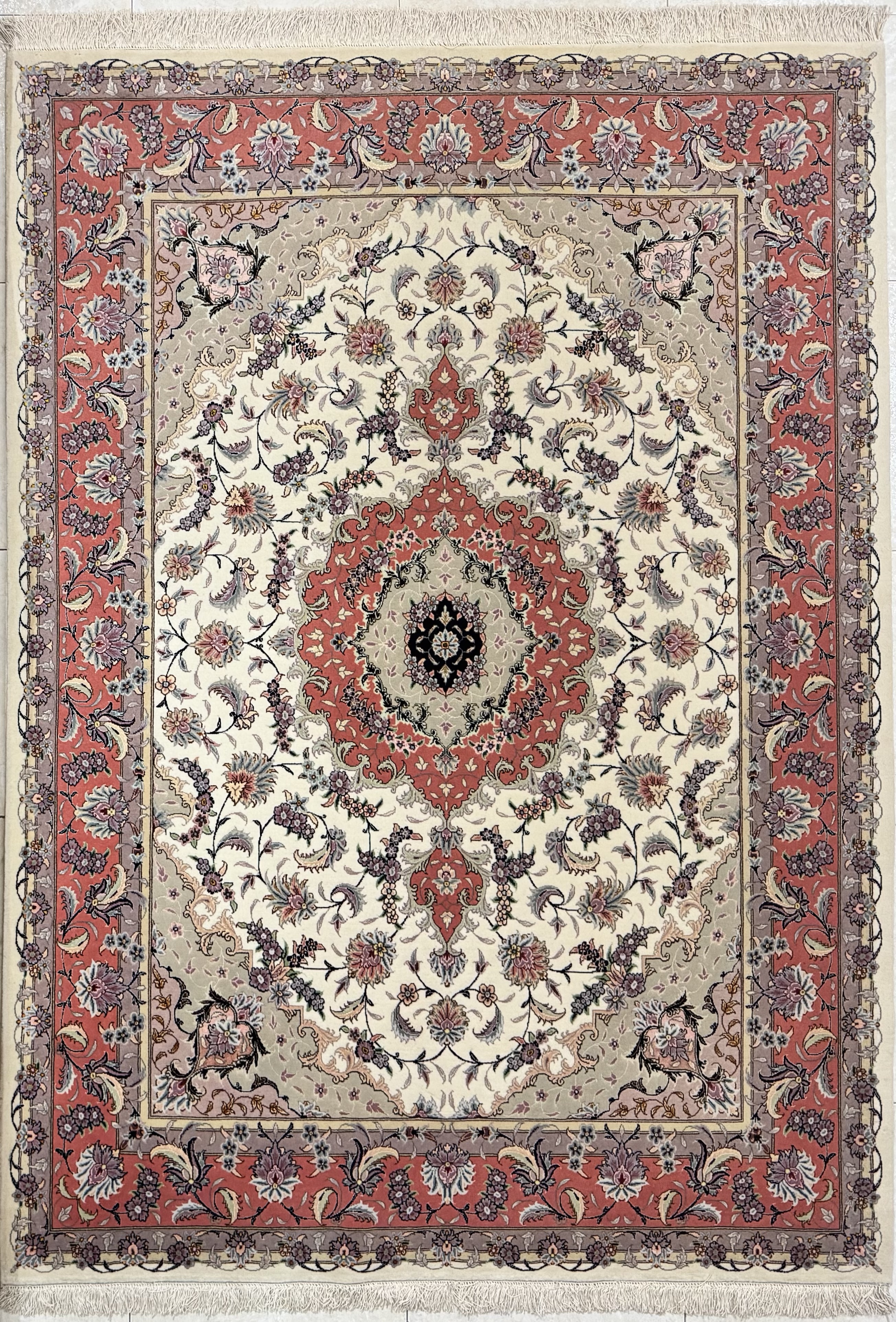 Tappeto Tabriz Trama Seta Fine 147×204 cm