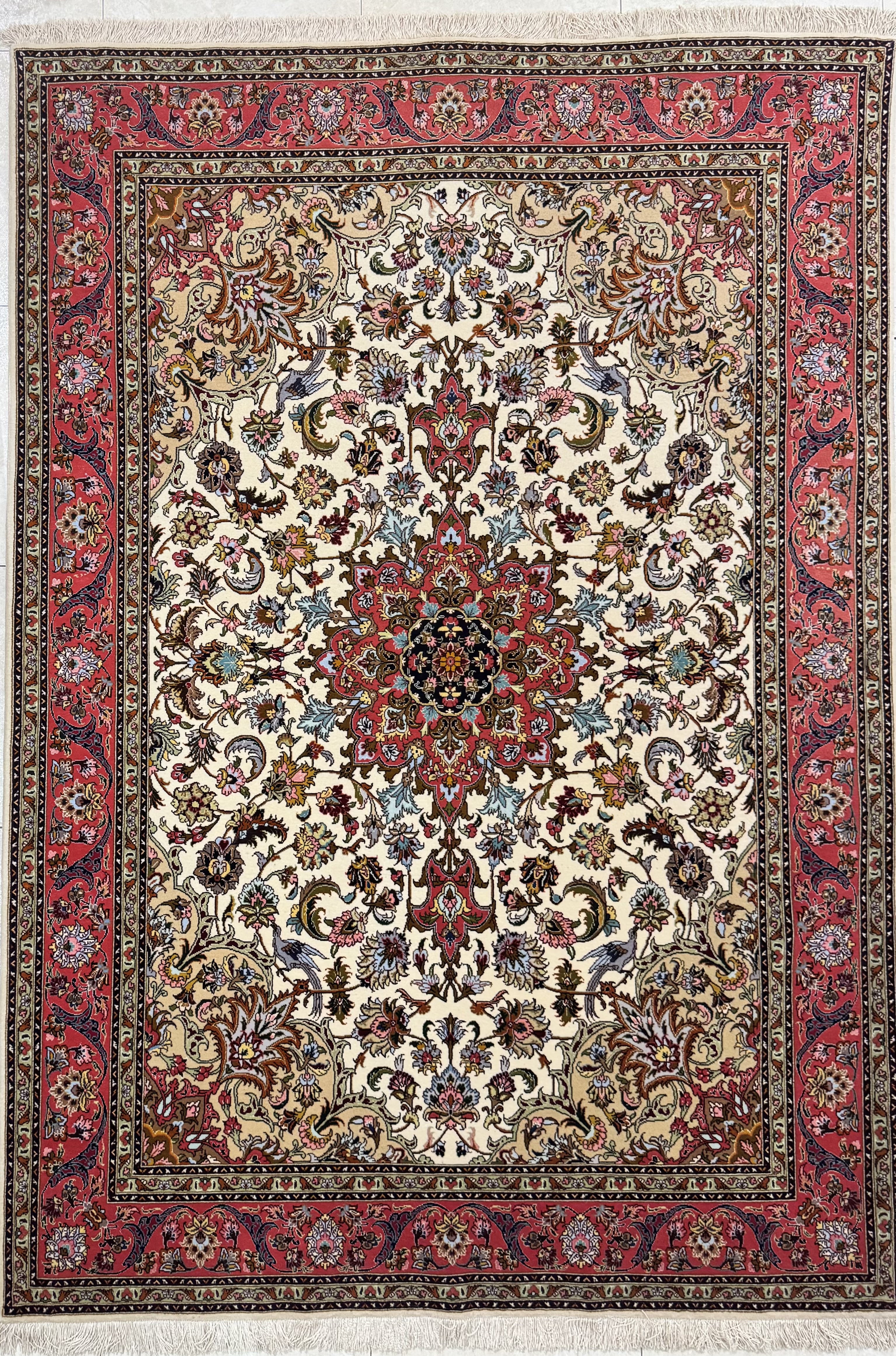 Tappeto Tabriz Trama Seta Fine 153×217 cm