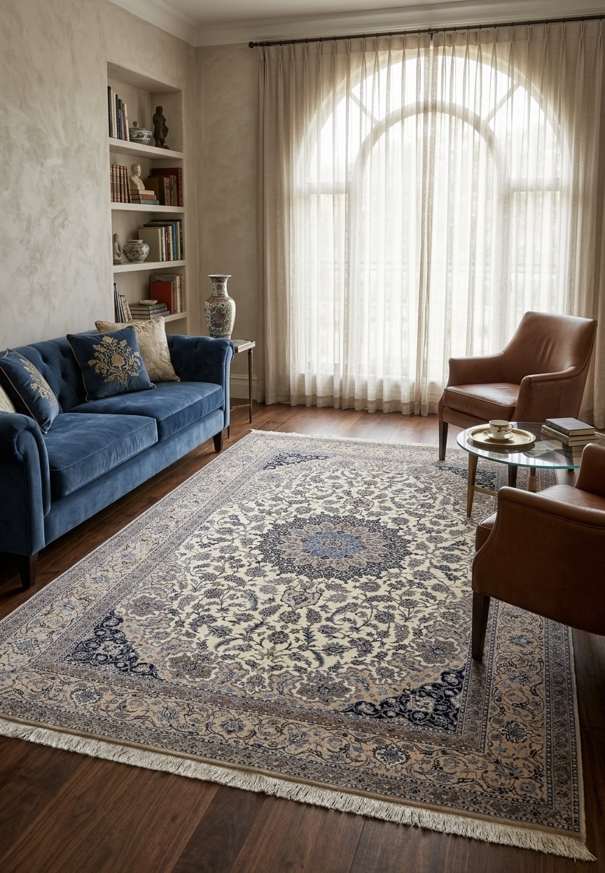 Tappeto Persiano Nain 6 Fili Extra Fine 216×311 cm