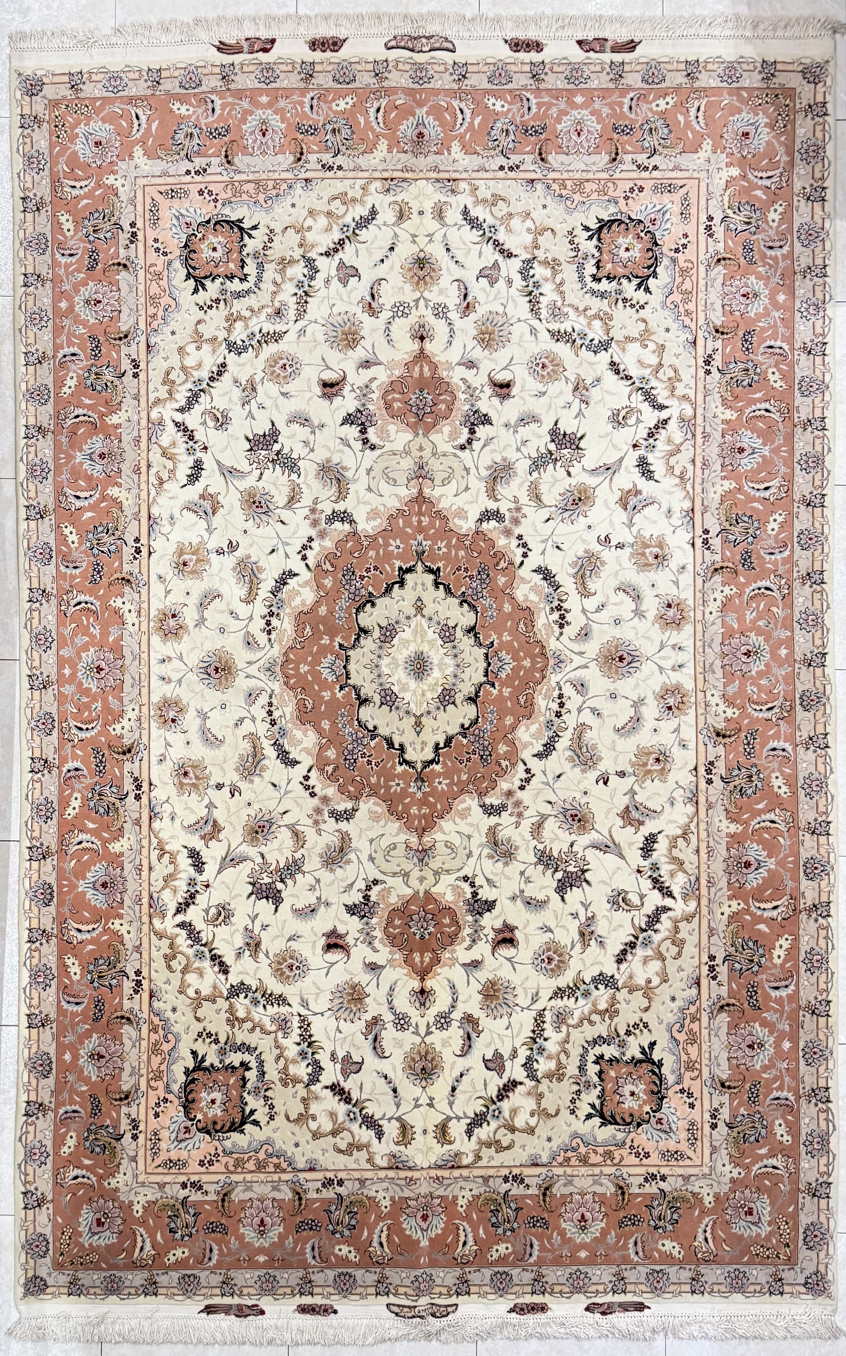 Tappeto Persiano Tabriz Trama Seta Ex Fine 203×305 cm