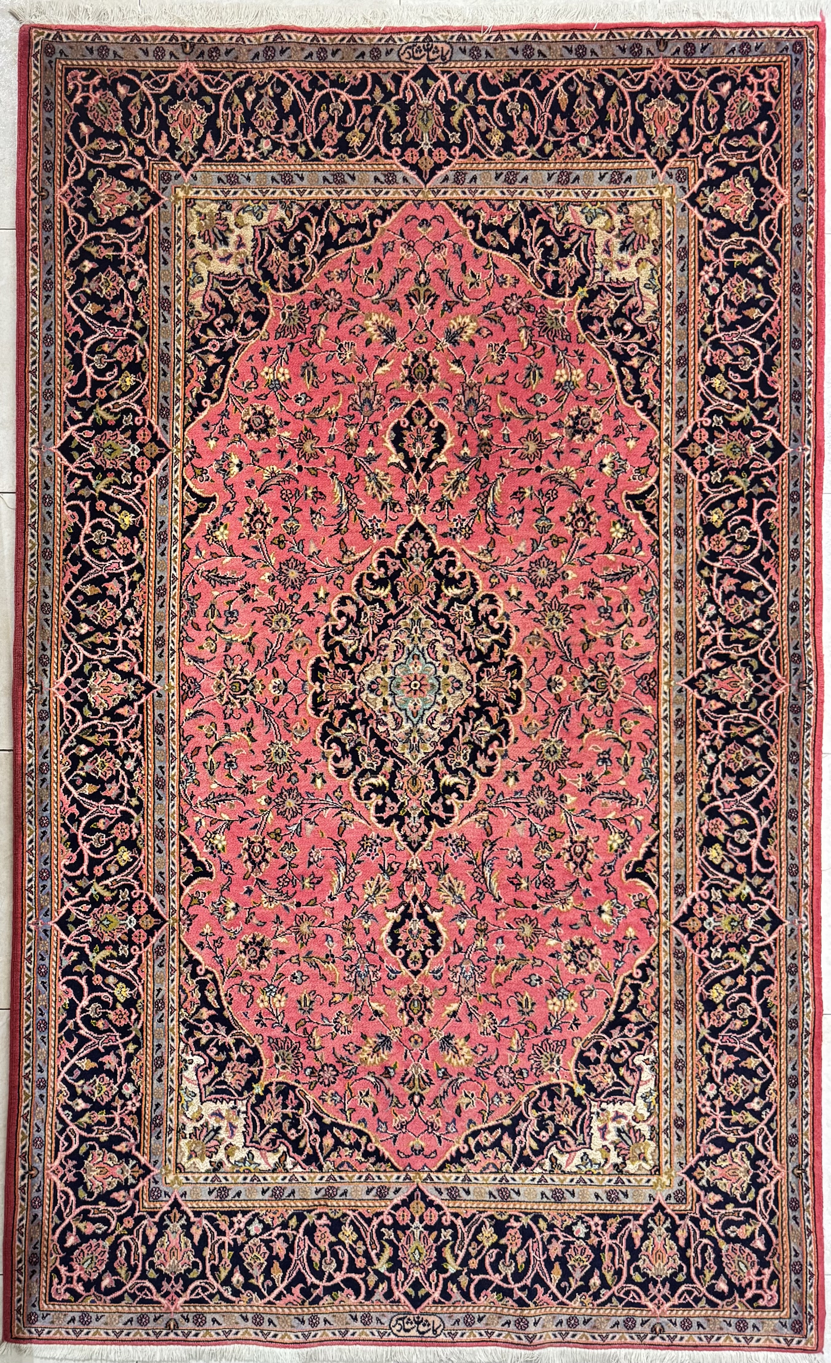 Tappeto Kashan Lana & Seta 140×228 cm