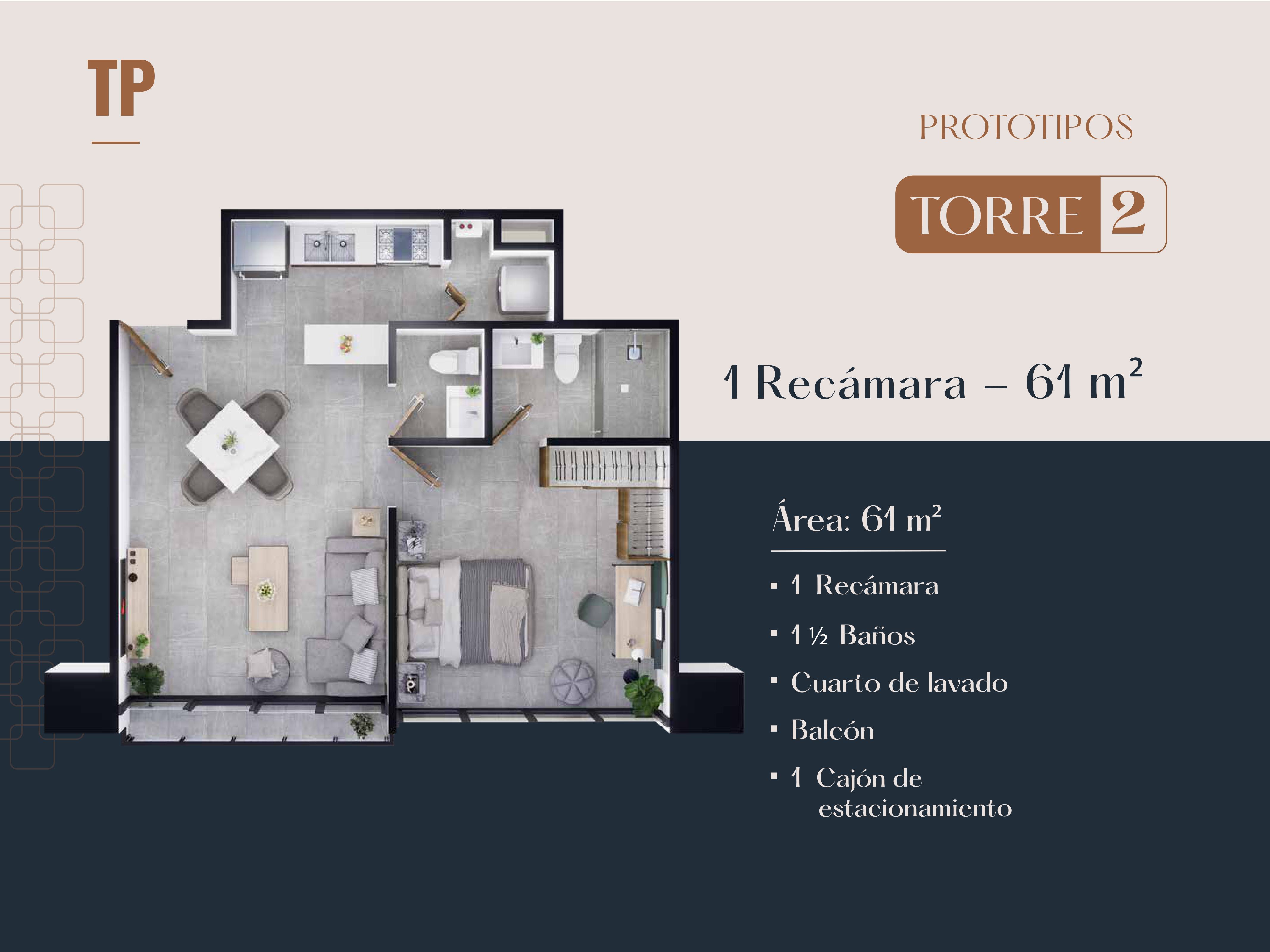The Park-Toreo 1 recamara $256,200 USD*