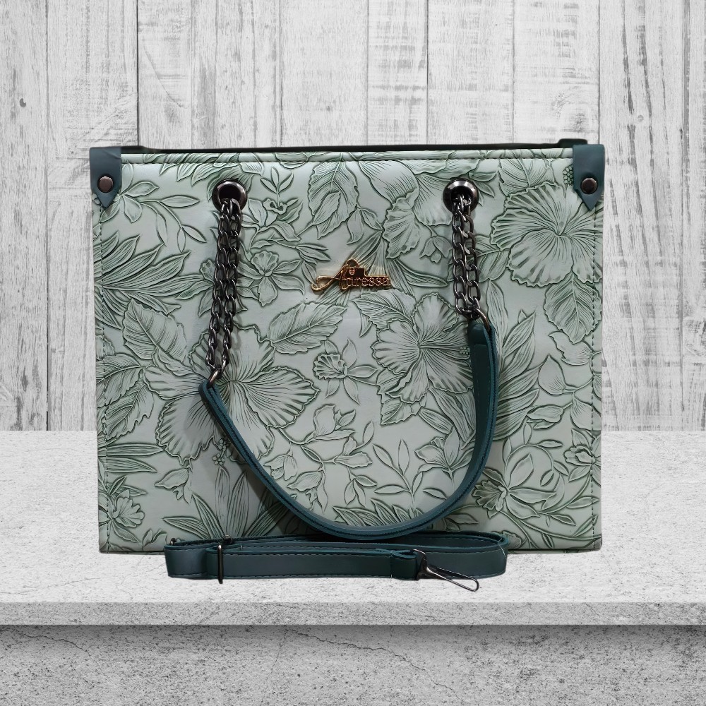 Floral Embossed Tote Bag