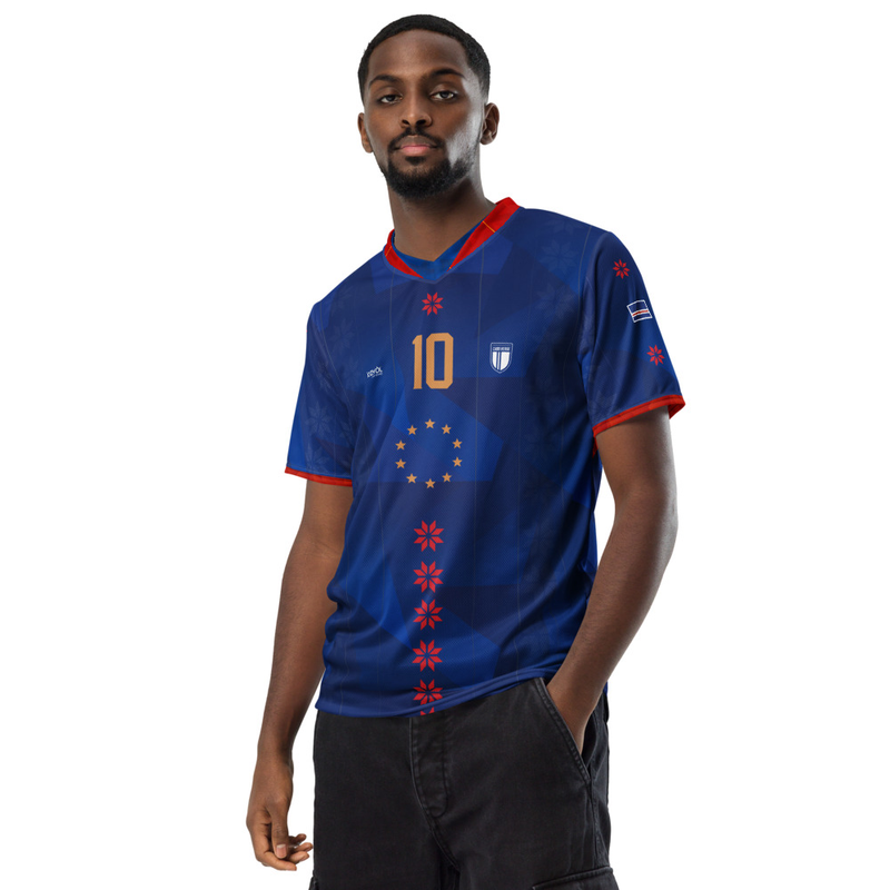 "Mar Azul" Recycled unisex sports jersey by: Kryôl