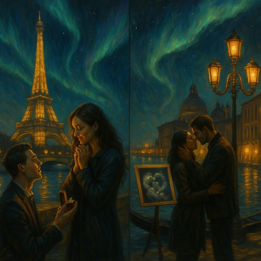 Romantic Nightscape Art Print