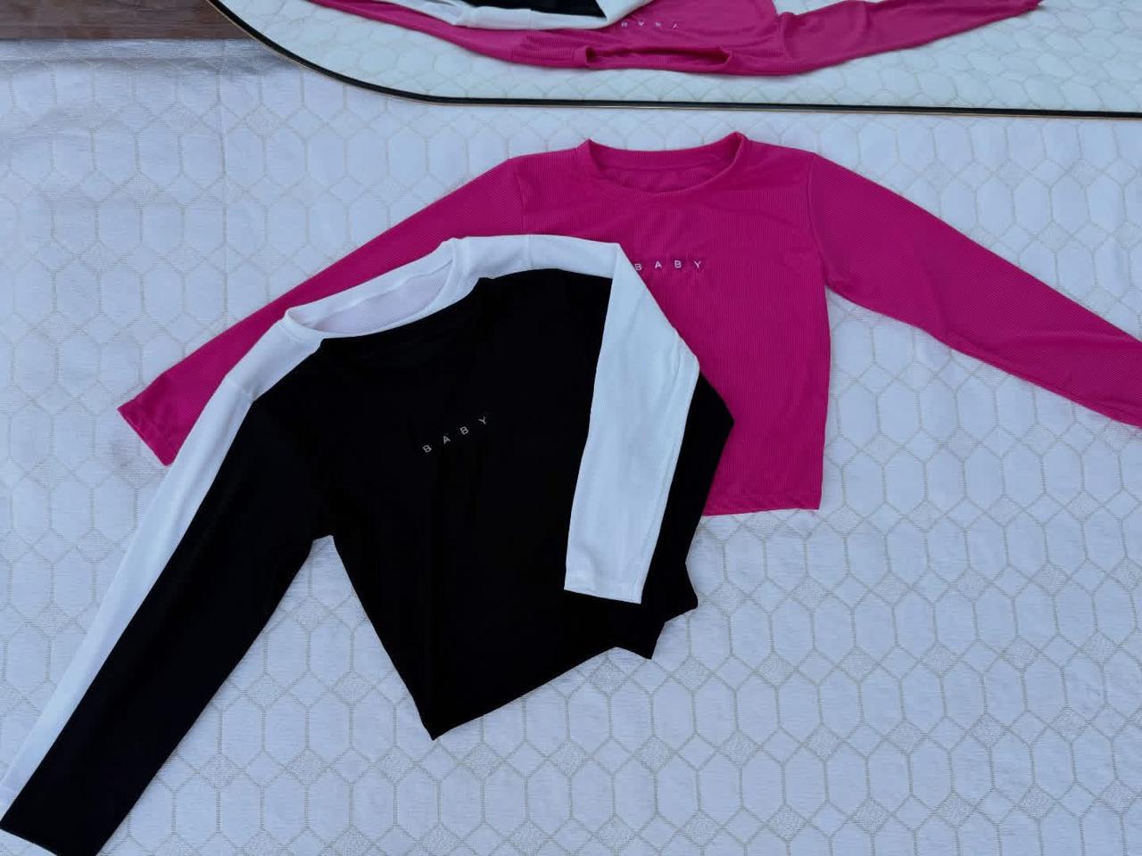 Remera manga larga bicolor