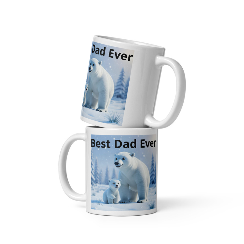 Best Dad Ever White glossy mug
