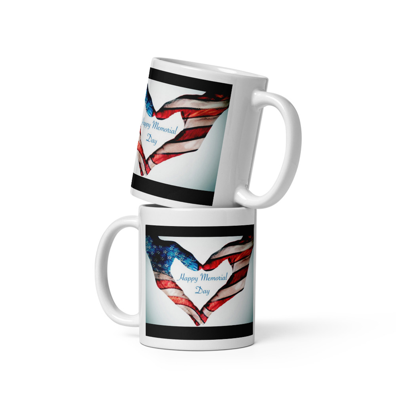 Memorial Day White glossy mug