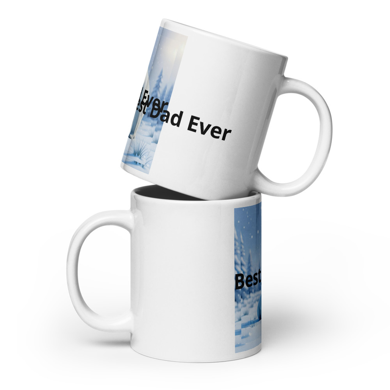 Best Dad Ever White glossy mug