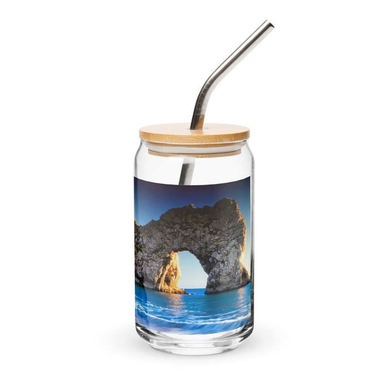 Blue Waters Can-shaped glass