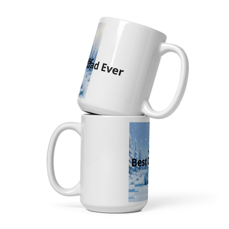 Best Dad Ever White glossy mug