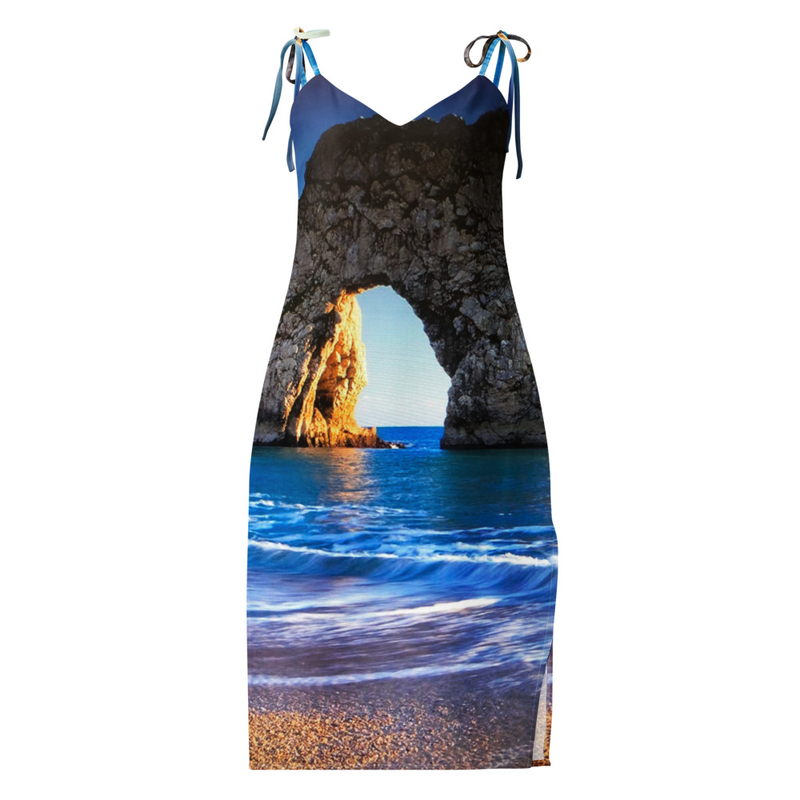 Blue Waters Tie-strap midi dress