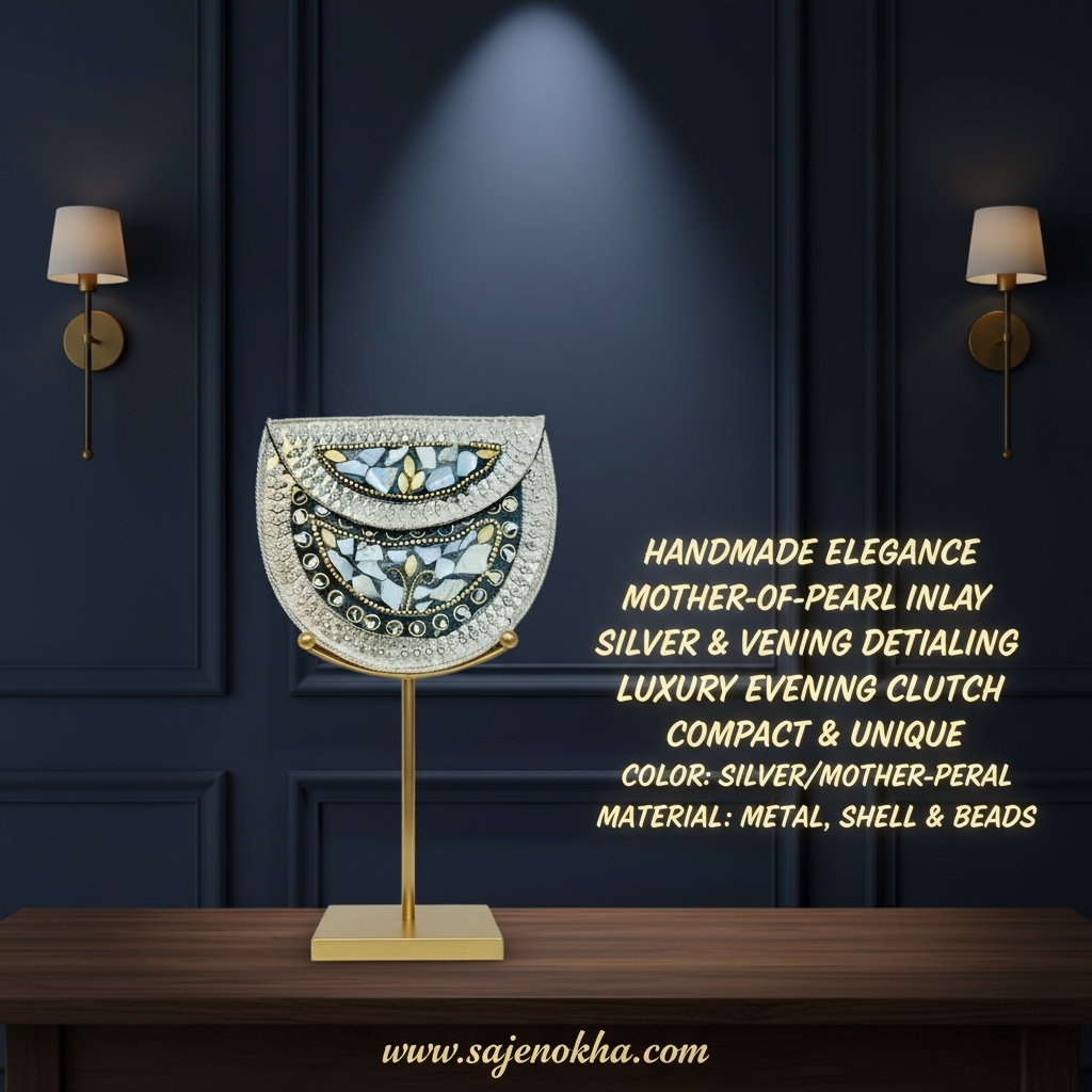 Mother-of-Pearl Inlay Luxury Evening Clutch